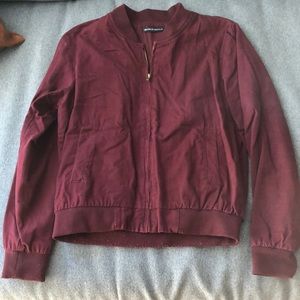 Maroon brandy Melville bomber jacket size O/S